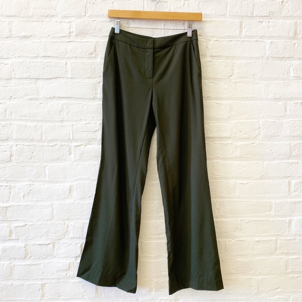 St. John || Olive‎ Green Wide Leg Trouser Dress Pants 2